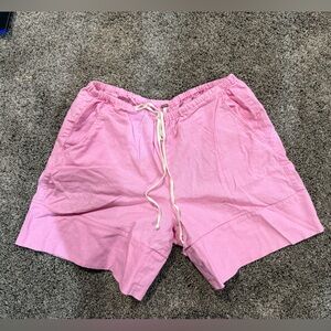 FREE PEOPLE What A Vibe Cotton Linen Shorts in Lollipop Pink Size Medium